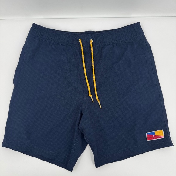 Five Four Swim Trunks Men 32 Blue Shorts Mesh Lined Elastic Drawstring Beach - Picture 1 of 15